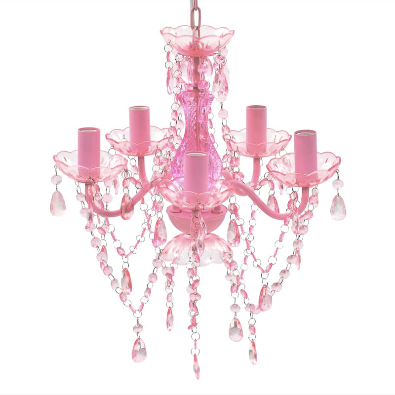 Load image into Gallery viewer, Vidaxl kristallen licht met 5 gloeilampen rosa