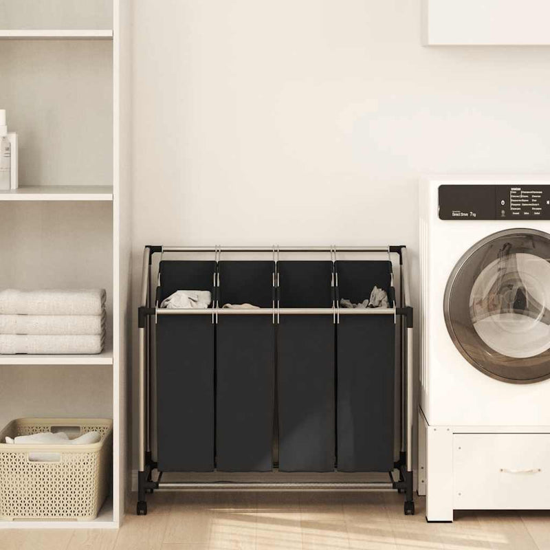 Load image into Gallery viewer, Vidaxl wassorteerder met 4 zakken zwart en grijs