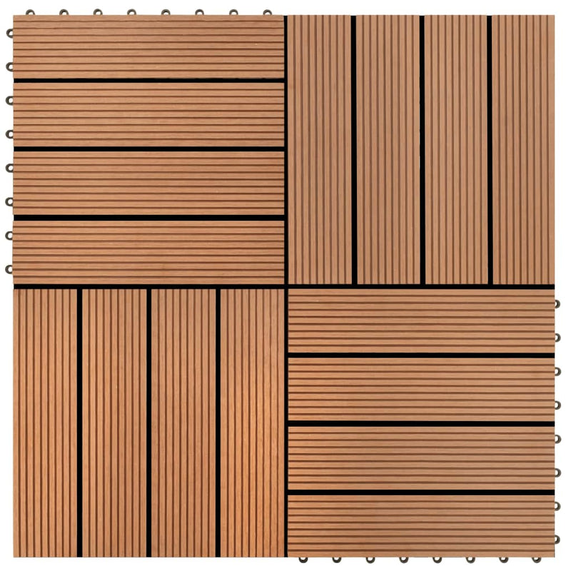 Load image into Gallery viewer, Vidaxl wpc tegels 30x30cm 11 stuks 1m2 bruin