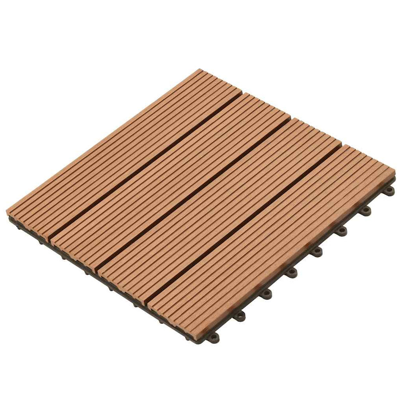 Load image into Gallery viewer, Vidaxl wpc tegels 30x30cm 11 stuks 1m2 bruin