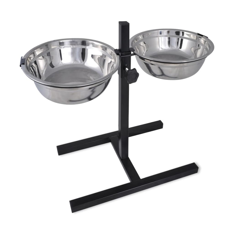 Load image into Gallery viewer, Vidaxl verstelbare dubbele honden katten voederbak (2 x 4,1l rvs bakken)