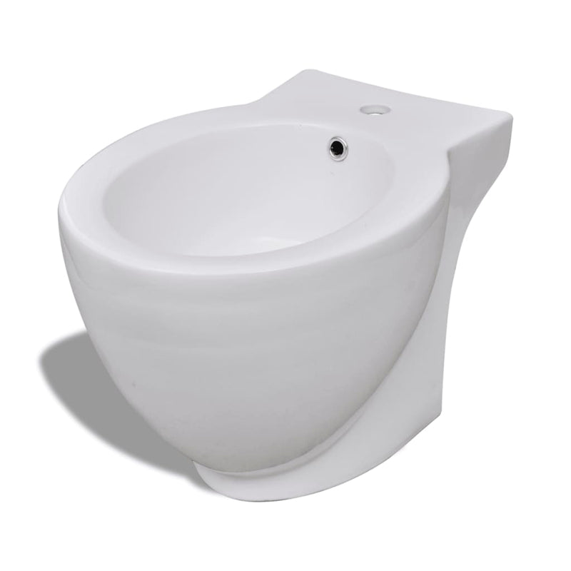 Load image into Gallery viewer, Vidaxl staand bidet rond keramiek wit