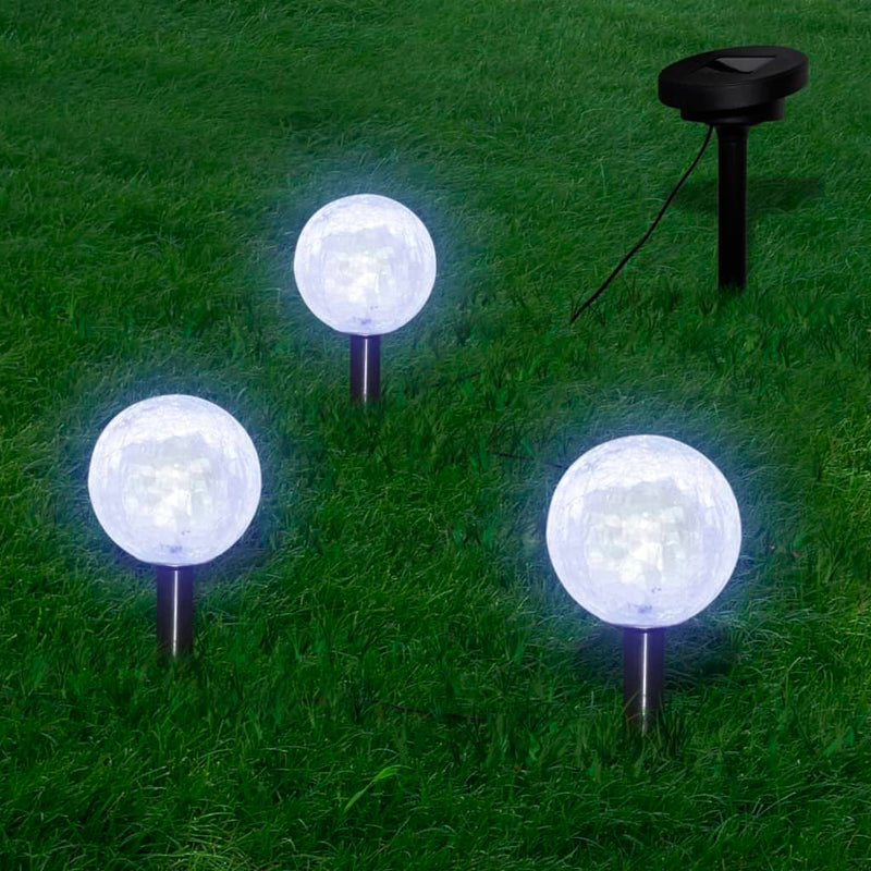 Load image into Gallery viewer, Vidaxl solarbollampen 3 st led met grondankers en zonnepaneel