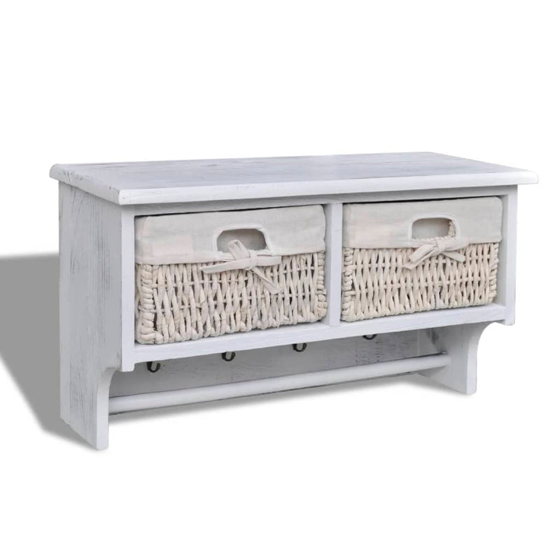 Load image into Gallery viewer, Vidaxl wandschap 60x23,5x33 cm paulowniahout wit