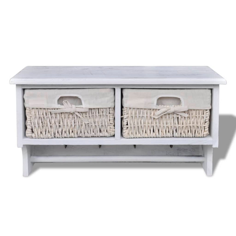 Load image into Gallery viewer, Vidaxl wandschap 60x23,5x33 cm paulowniahout wit