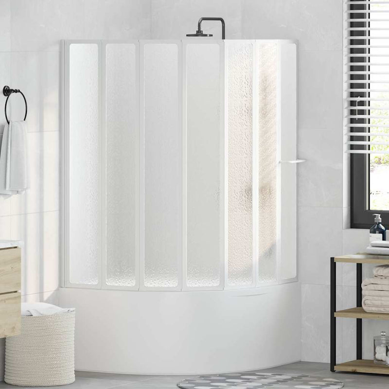 Afbeelding laden in galerijviewer, Vidaxl douche en badscherm 140 x 168 cm 7 panelen met handdoekrek
