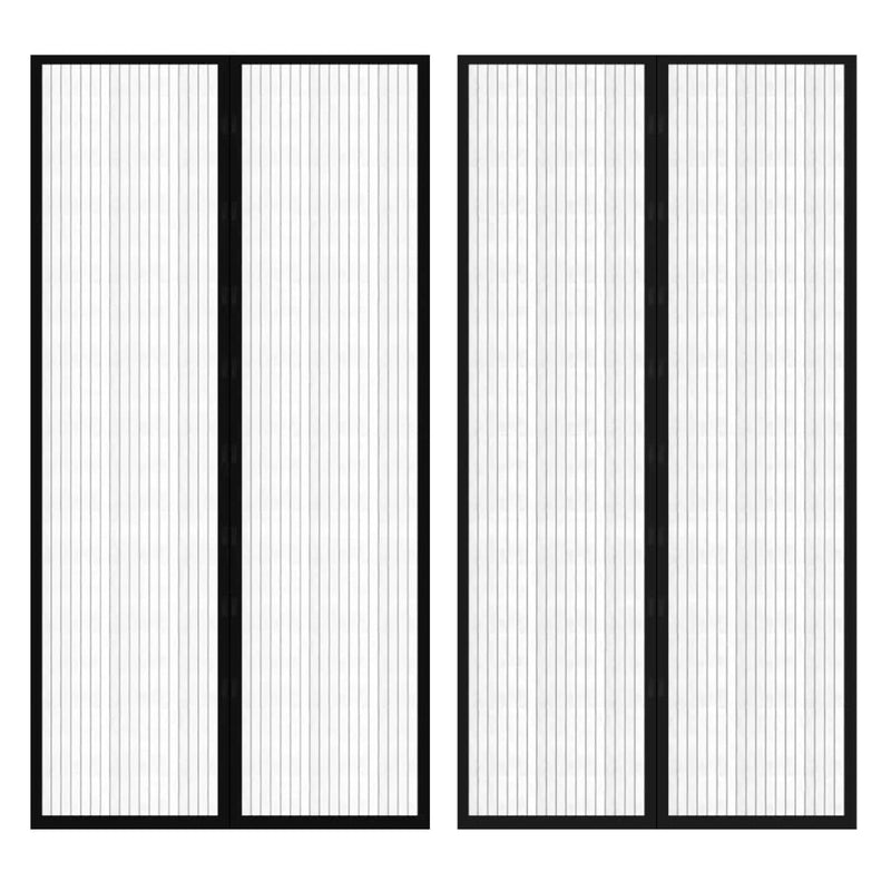 Load image into Gallery viewer, Vidaxl insectendeurgordijnen 2 st magnetisch 210x100 cm zwart