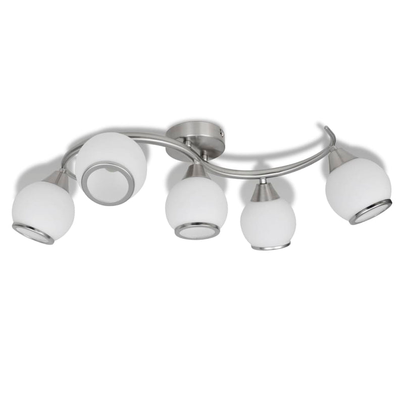 Load image into Gallery viewer, Vidaxl plafondlamp met glazen kappen + golvende rail