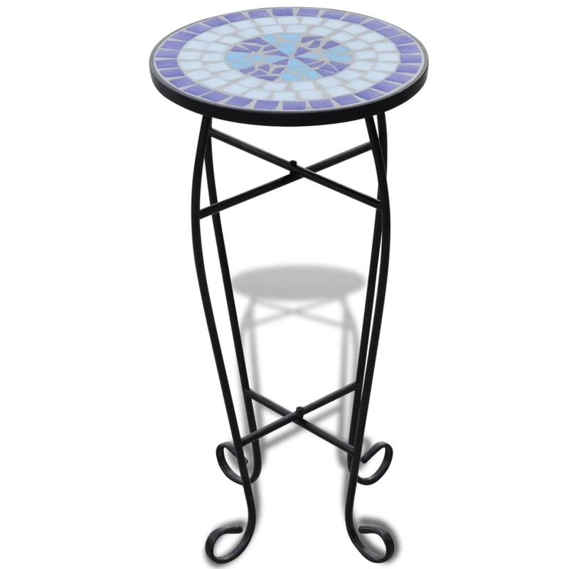 Load image into Gallery viewer, Vidaxl bijzeltafel mozaïek blauw en wit