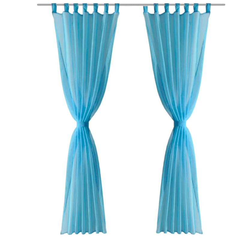 Load image into Gallery viewer, Vidaxl turquoise vitrage 140 x 245 cm 2 stuks