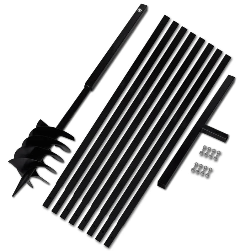Load image into Gallery viewer, VidaXL Grondboor met handvat 180 mm en verlengstukken 9 m (staal)