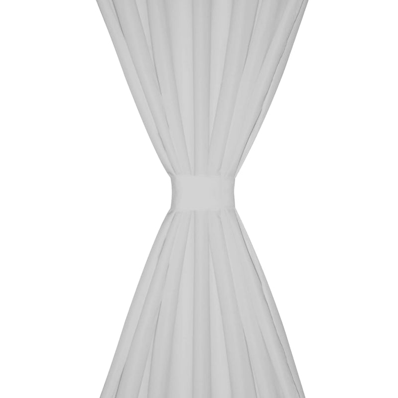 Load image into Gallery viewer, Vidaxl micro-satijnen gordijnen met ringen 140 x 245 cm 2 stuks (wit)