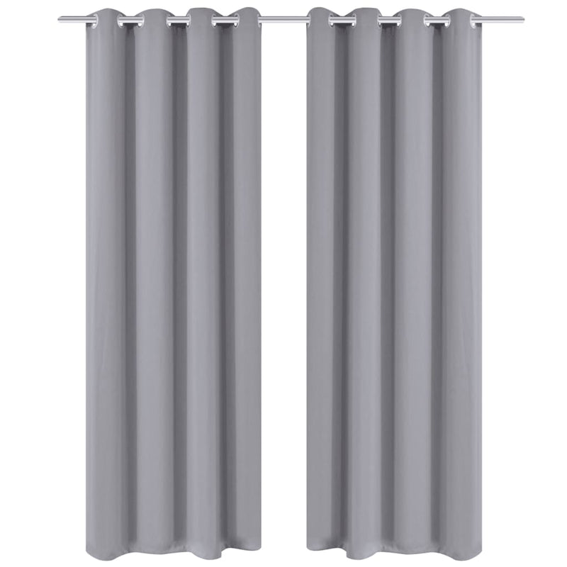 Load image into Gallery viewer, Vidaxl gordijnen met metalen ringen 135 x 245 cm 2 stuks (grijs)