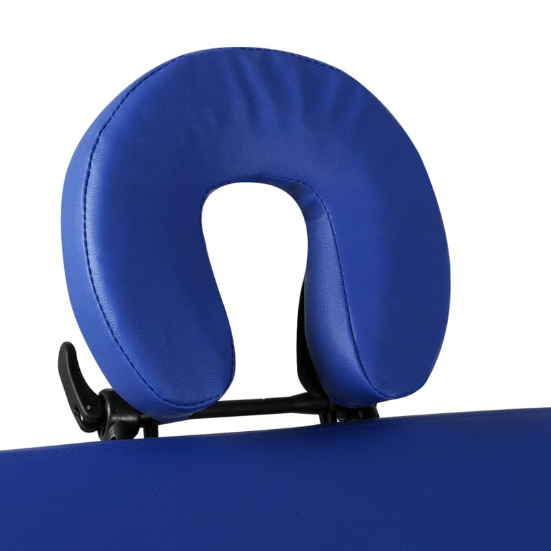 Load image into Gallery viewer, Vidaxl inklapbare massagetafel 3 zones met houten frame (blauw)