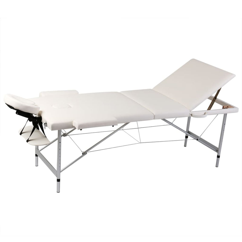 Load image into Gallery viewer, Vidaxl inklapbare massagetafel 3 zones met aluminium frame (creme)