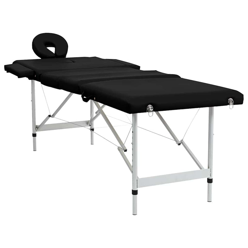 Load image into Gallery viewer, Vidaxl massagetafel met 4 zones inklapbaar aluminum frame zwart