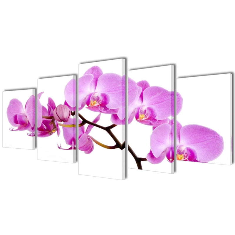 Load image into Gallery viewer, Vidaxl canvas muurdruk set orchidee 200 x 100 cm