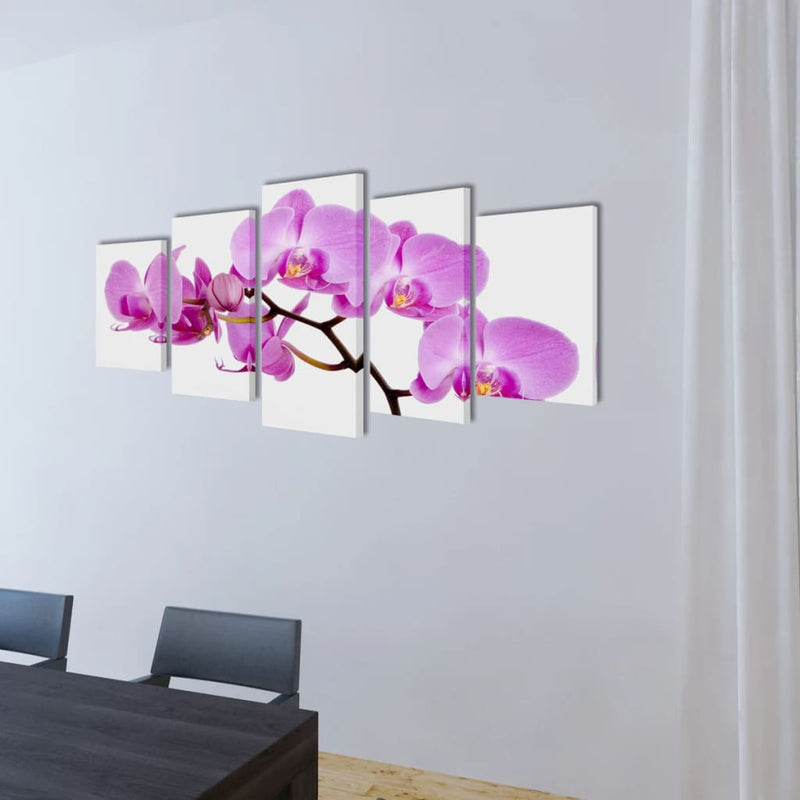Load image into Gallery viewer, Vidaxl canvas muurdruk set orchidee 200 x 100 cm
