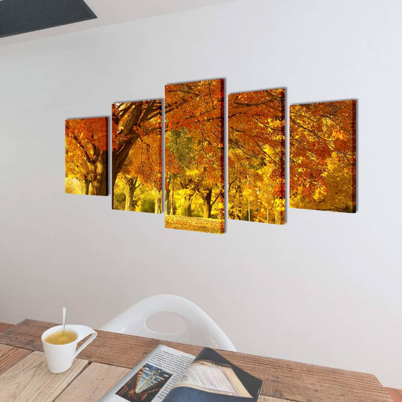 Load image into Gallery viewer, Vidaxl wandprintset esdoorn 100x50 cm canvas