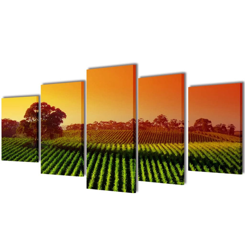 Load image into Gallery viewer, Vidaxl canvas muurdruk set velden 100 x 50 cm