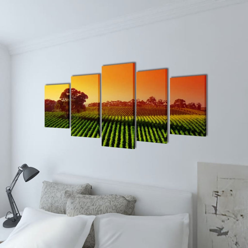 Load image into Gallery viewer, Vidaxl canvas muurdruk set velden 200 x 100 cm