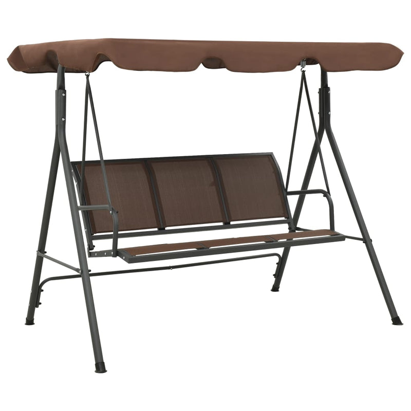 Load image into Gallery viewer, Vidaxl schommelbank met luifel koffiekleurig