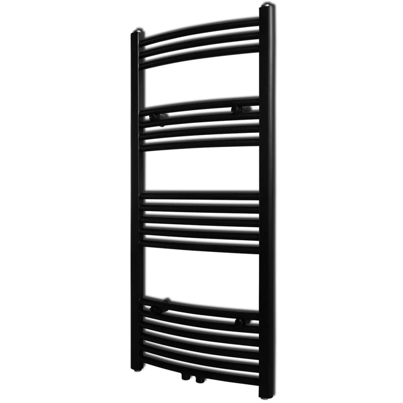 Load image into Gallery viewer, Vidaxl radiator handdoekenrek gebogen 500x1160 mm zwart