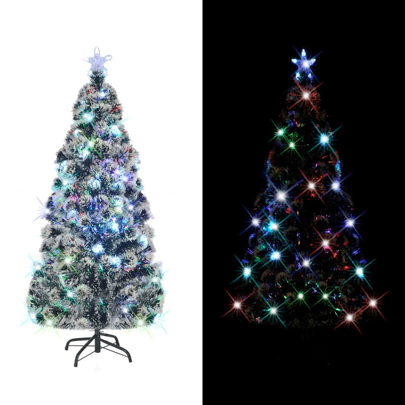 Load image into Gallery viewer, Vidaxl voorverlichte kerstboom met standaard en led 180 cm glasvezel