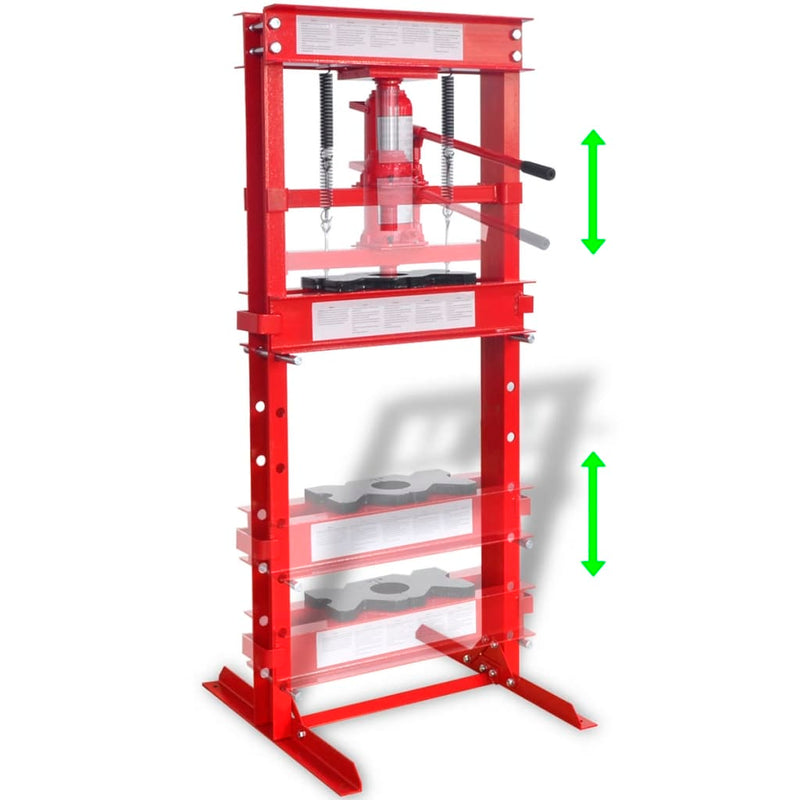 Load image into Gallery viewer, VidaXL Werkplaatspers 20 ton rood