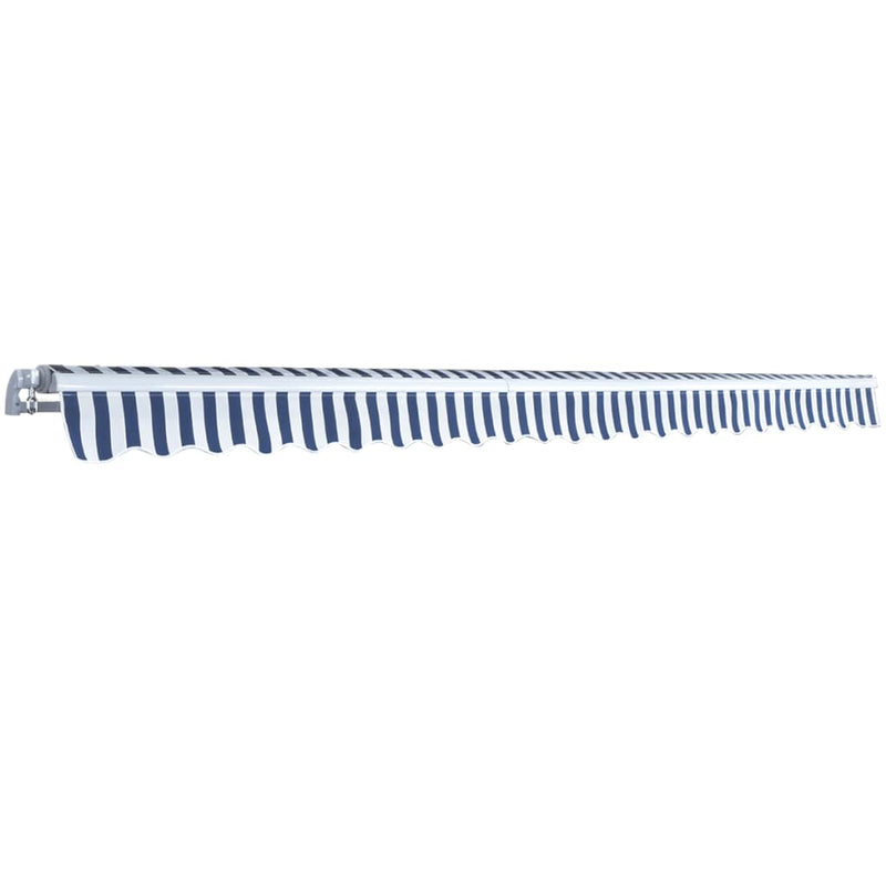 Load image into Gallery viewer, VidaXL Luifel handmatig uitschuifbaar 500 cm blauw en wit