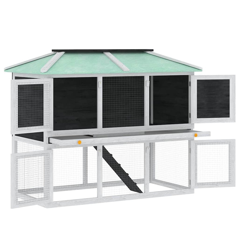 Load image into Gallery viewer, Vidaxl dierenhok twee verdiepingen hout