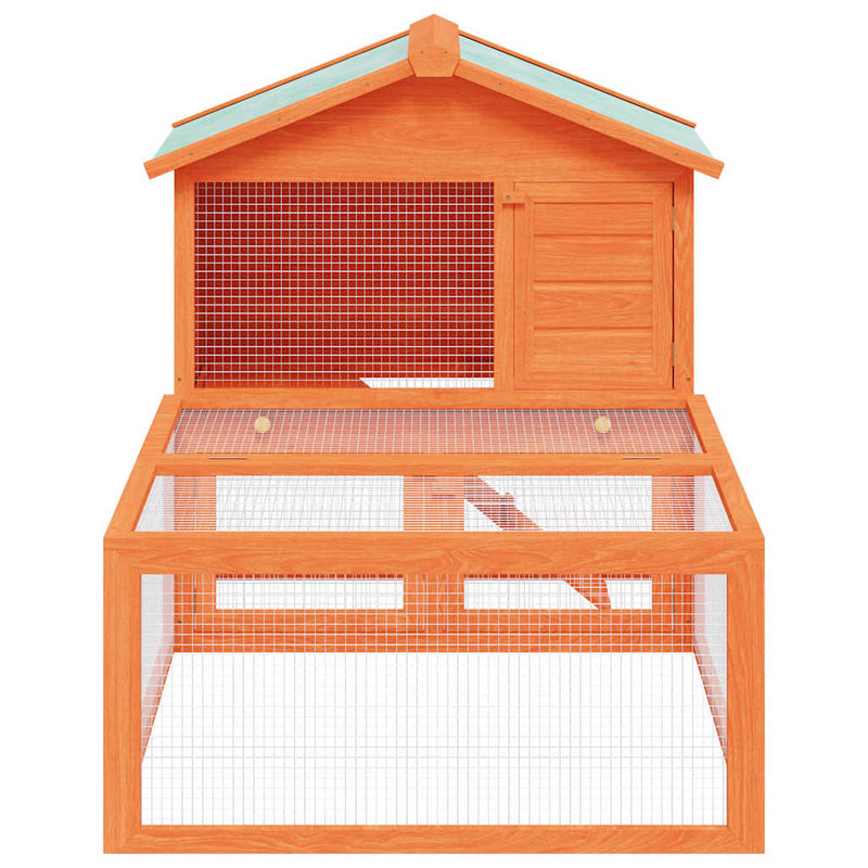 Load image into Gallery viewer, Vidaxl konijnenhok met ren hout