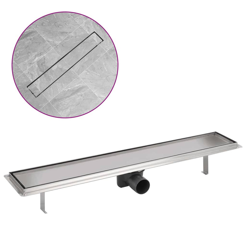 Afbeelding laden in galerijviewer, VidaXL Doucheputje rechthoekig 730 x 140 mm roestvrij staal