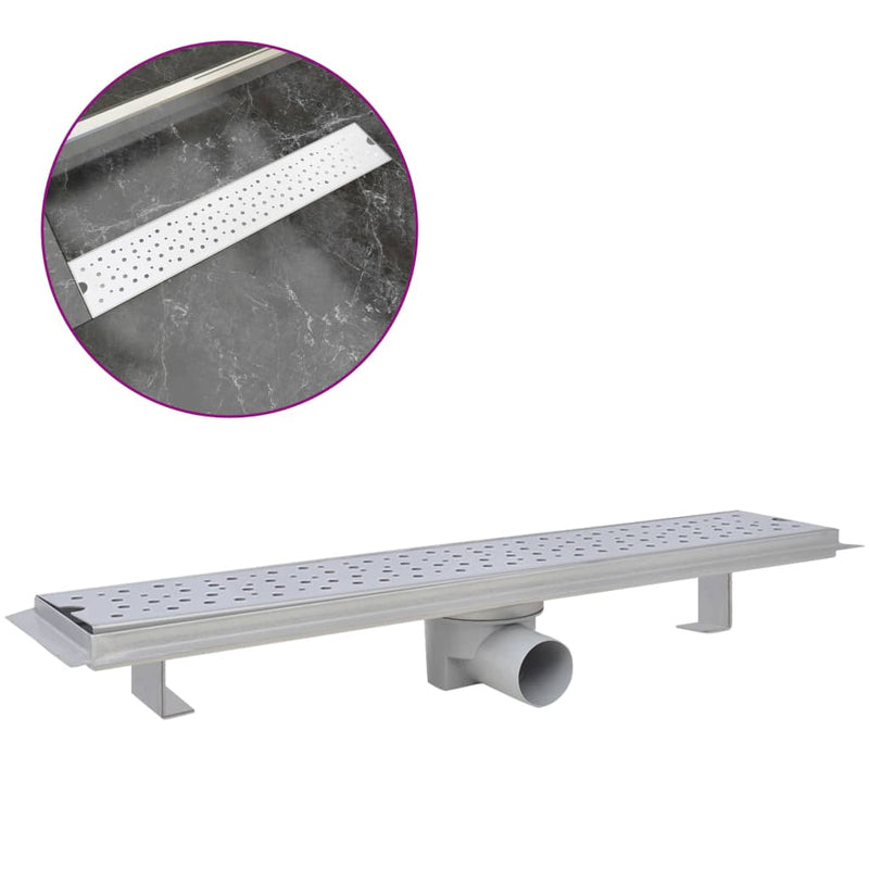 Load image into Gallery viewer, Vidaxl doucheafvoer rechthoekig bubbel 630x140 mm roestvrij staal