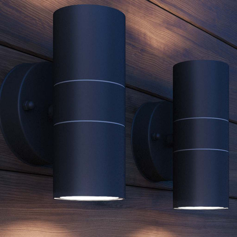 Load image into Gallery viewer, VidaXL LED-wandlamp buiten op- neerwaarts RVS 2 st