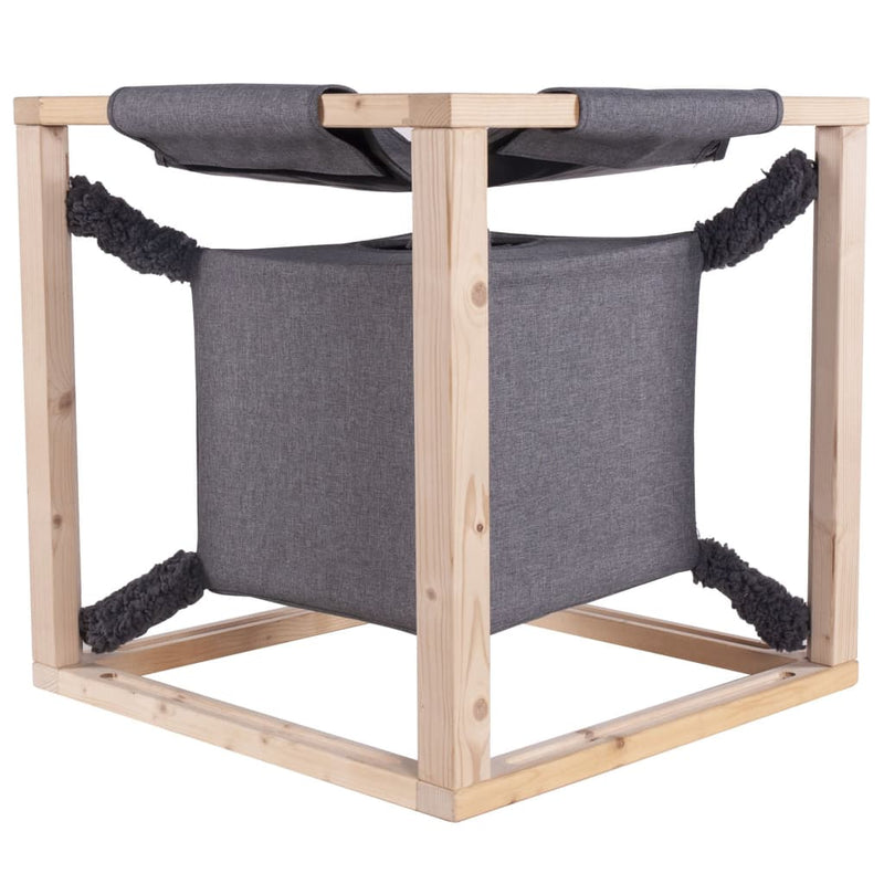 Load image into Gallery viewer, Quapas! kattenbed met hangmat catcube m 54x54x54 cm grijs