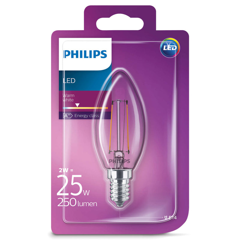 Load image into Gallery viewer, Philips ledclassic 25w (2w) b35 e14 ww cl nd 1bc 4 verlichting