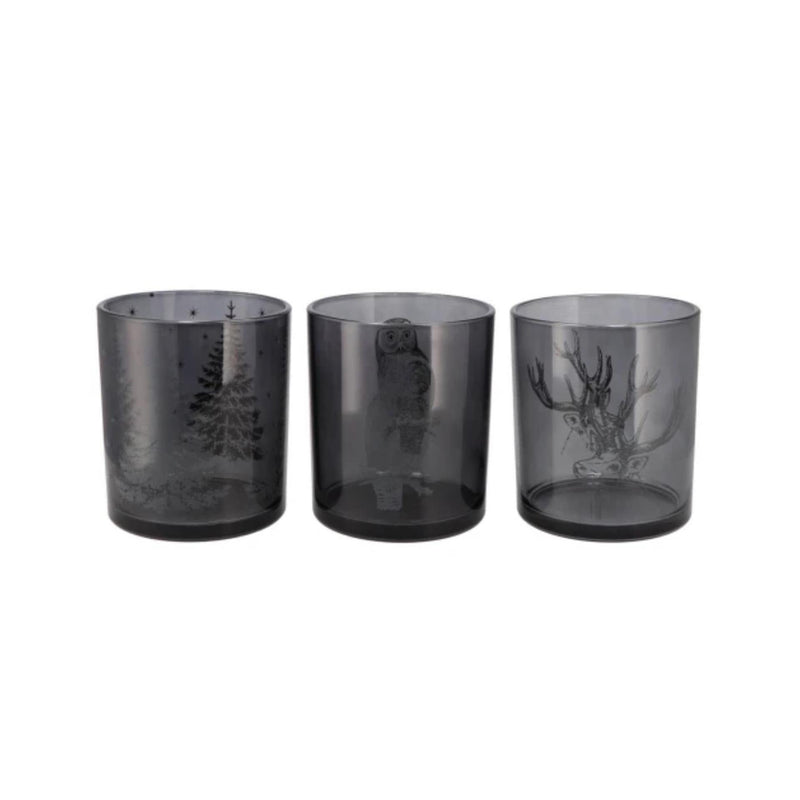 Load image into Gallery viewer, Theelichthouder jolly glas 7x7x8cm 3 assorti