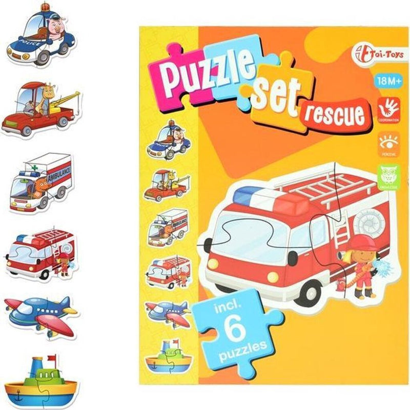 Load image into Gallery viewer, Toi-toys legpuzzel set hulpdiensten junior karton 15 stukjes