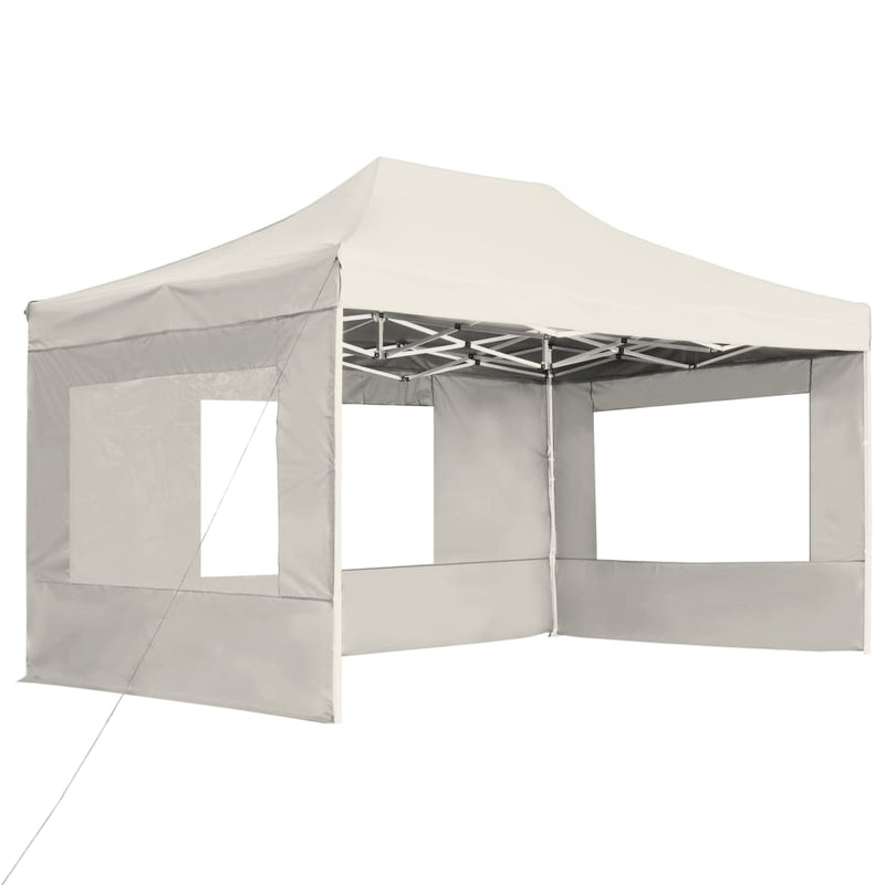 Load image into Gallery viewer, Vidaxl partytent inklapbaar met wanden 4,5x3 m aluminium crème