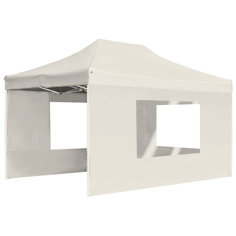 Load image into Gallery viewer, Vidaxl partytent inklapbaar met wanden 4,5x3 m aluminium crème