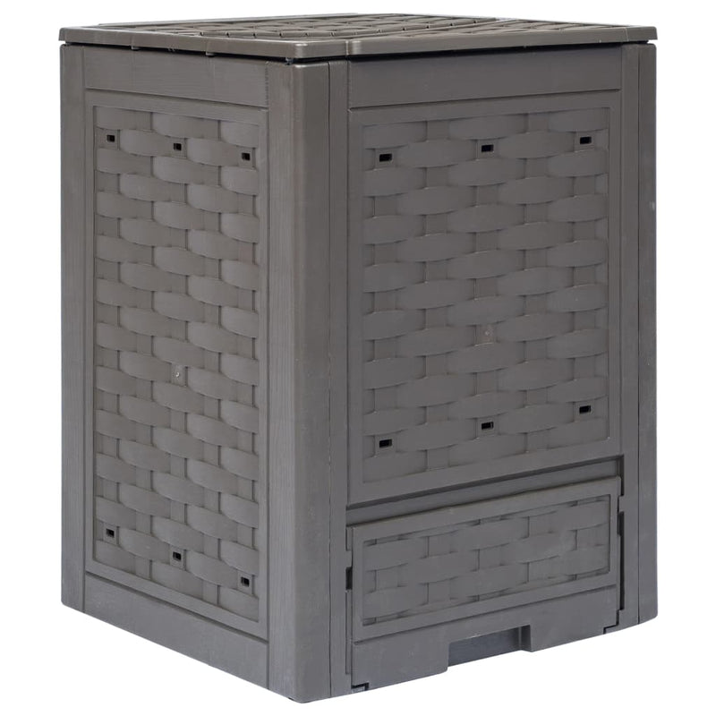 Load image into Gallery viewer, Vidaxl compostbak 300 l 60x60x83 cm kunststof rattan bruin