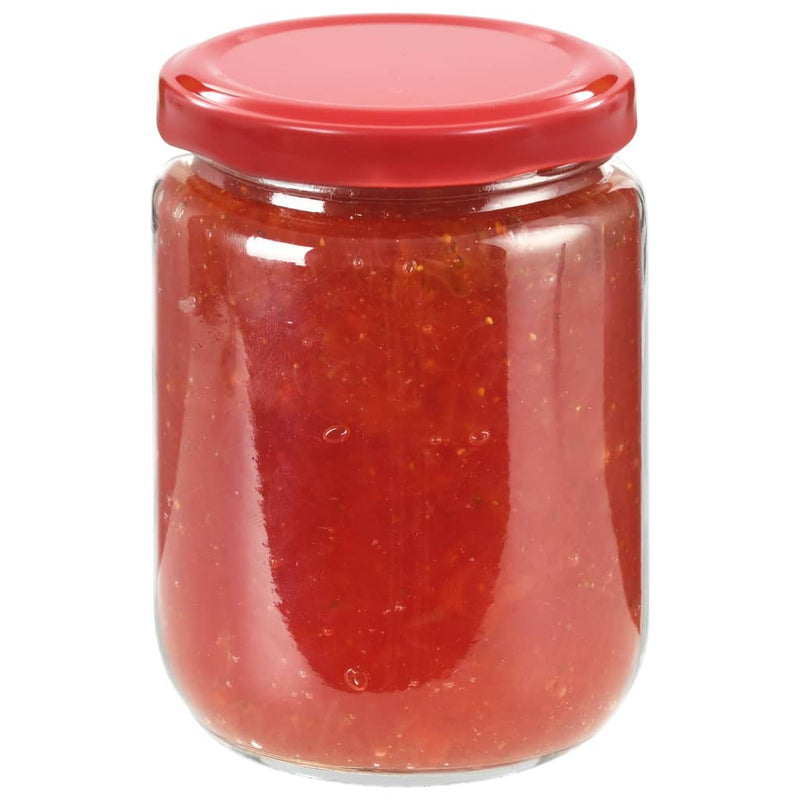 Load image into Gallery viewer, Vidaxl jampotten met rode deksels 48 st 230 ml glas