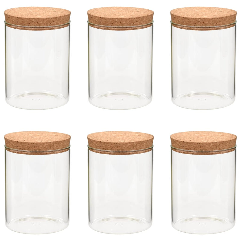 Load image into Gallery viewer, Vidaxl opbergpotten met kurken deksel 6 st 650 ml glas