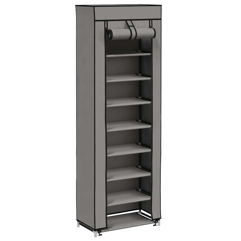 Load image into Gallery viewer, Vidaxl schoenenkast met hoes 57x29x162 cm stof grijs