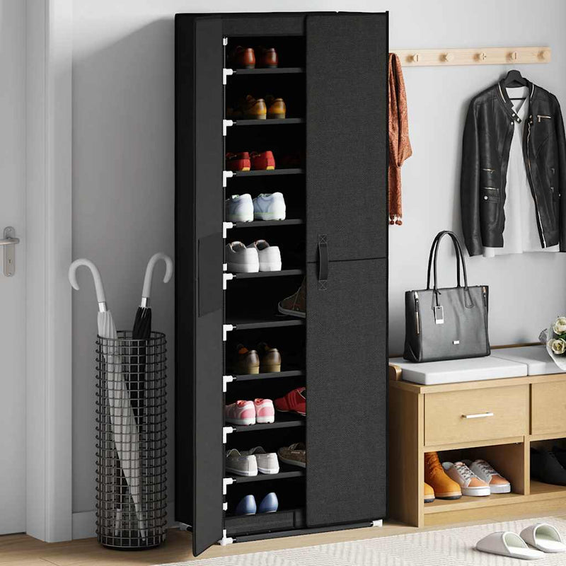 Load image into Gallery viewer, Vidaxl schoenenkast 60x30x166 cm stof zwart