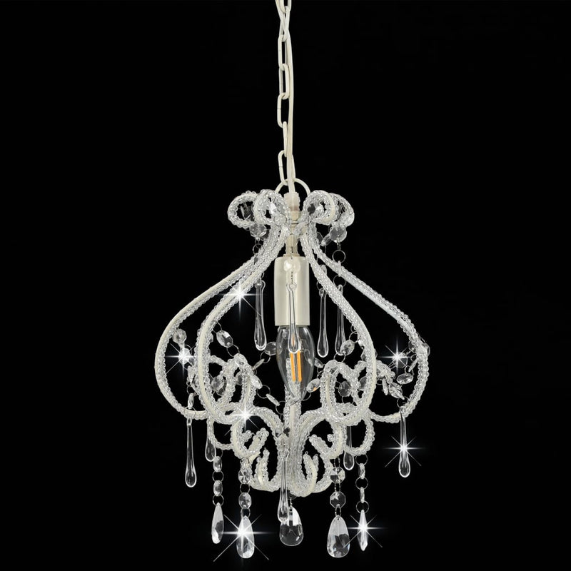 Load image into Gallery viewer, Vidaxl plafondlamp met kralen rond e14 wit