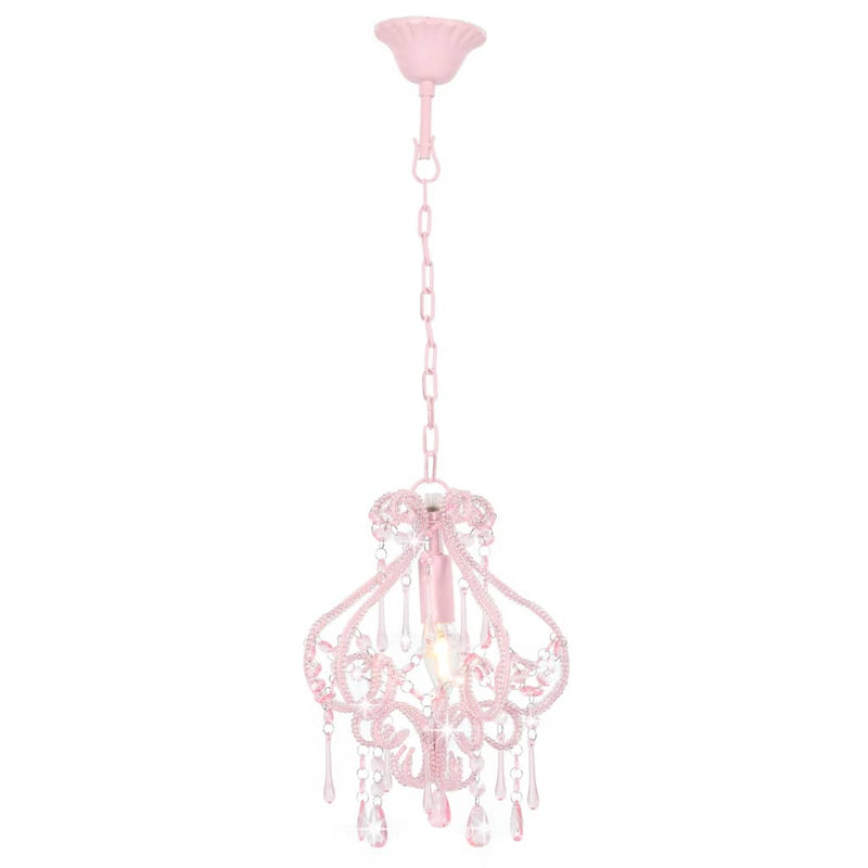 Load image into Gallery viewer, Vidaxl plafondlamp met kralen rond e14 roze