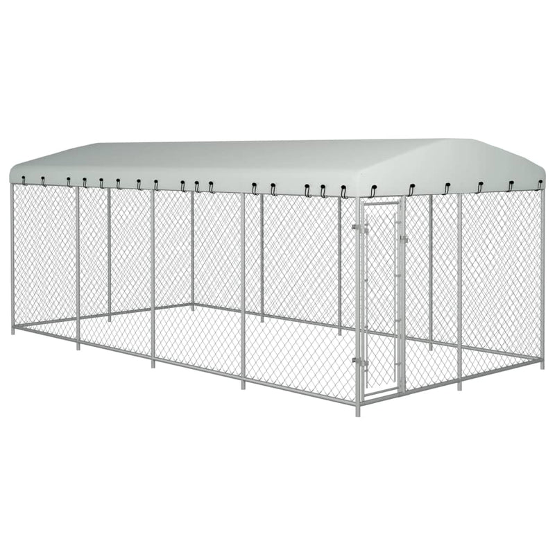 Load image into Gallery viewer, VidaXL Hondenkennel voor buiten met dak 7,6x3,8x2,3 m