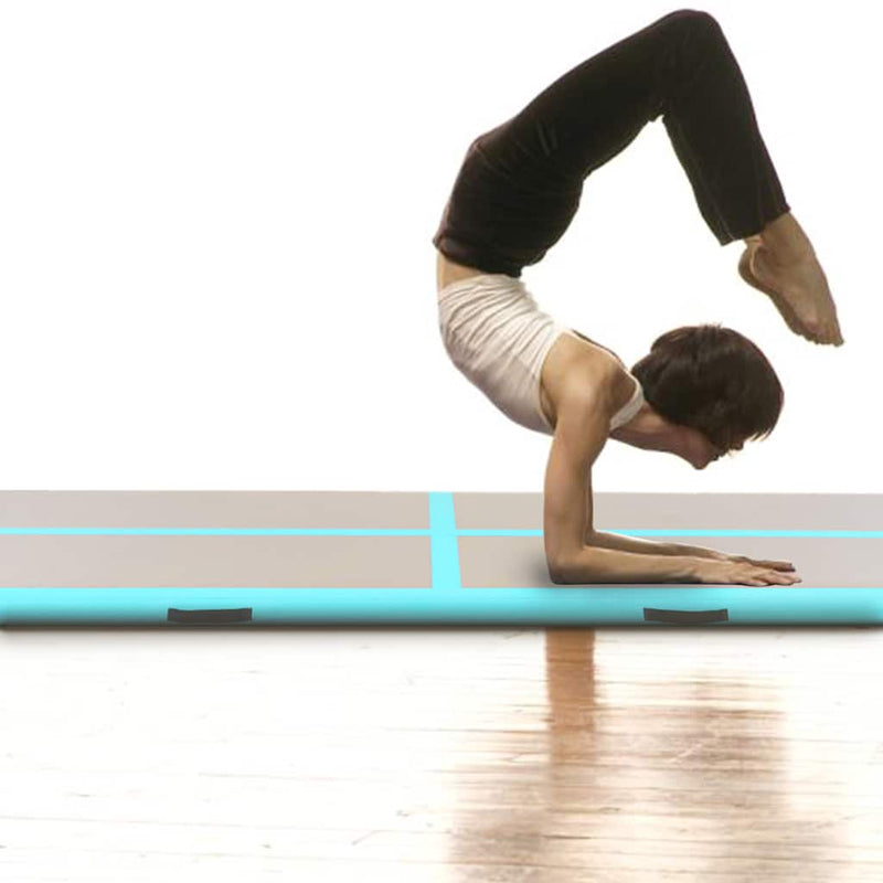 Load image into Gallery viewer, Vidaxl gymnastiekmat met pomp opblaasbaar 700x100x10 cm pvc groen